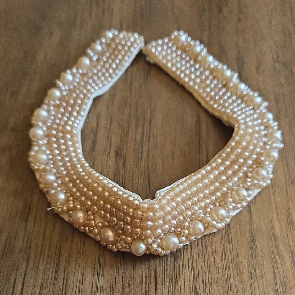 Vintage Elegant Faux Pearl Beaded Collar Necklace